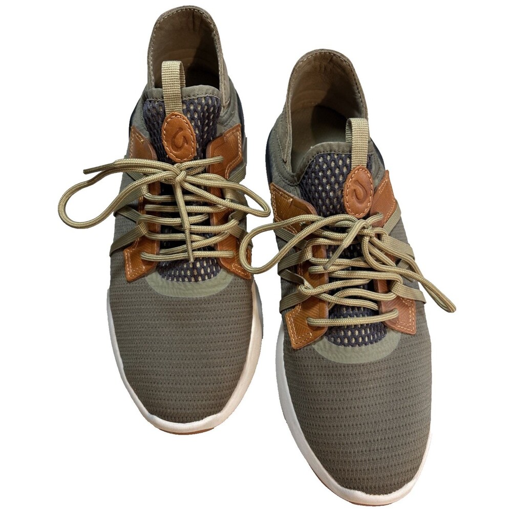 Olukai Mio Li Lace Up Sneakers Low Top Mesh Hunter Lava Rock Mens 9.5US 42.5EUR
